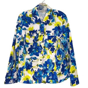 Dress Barn Blue and Yellow Floral Blazer